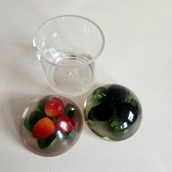 Vintage 1960-1970s Acrylic Lucite jam pot with 2 different design lids - Picture 1 of 15